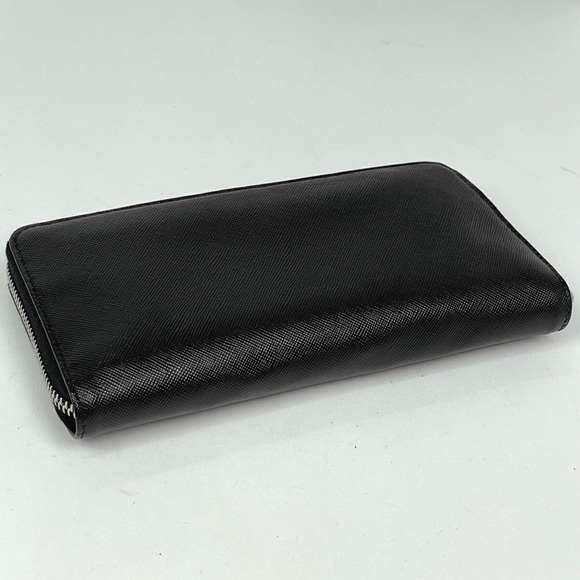 Prada leather long zip bill black Wallet coin - Picture 1 of 7